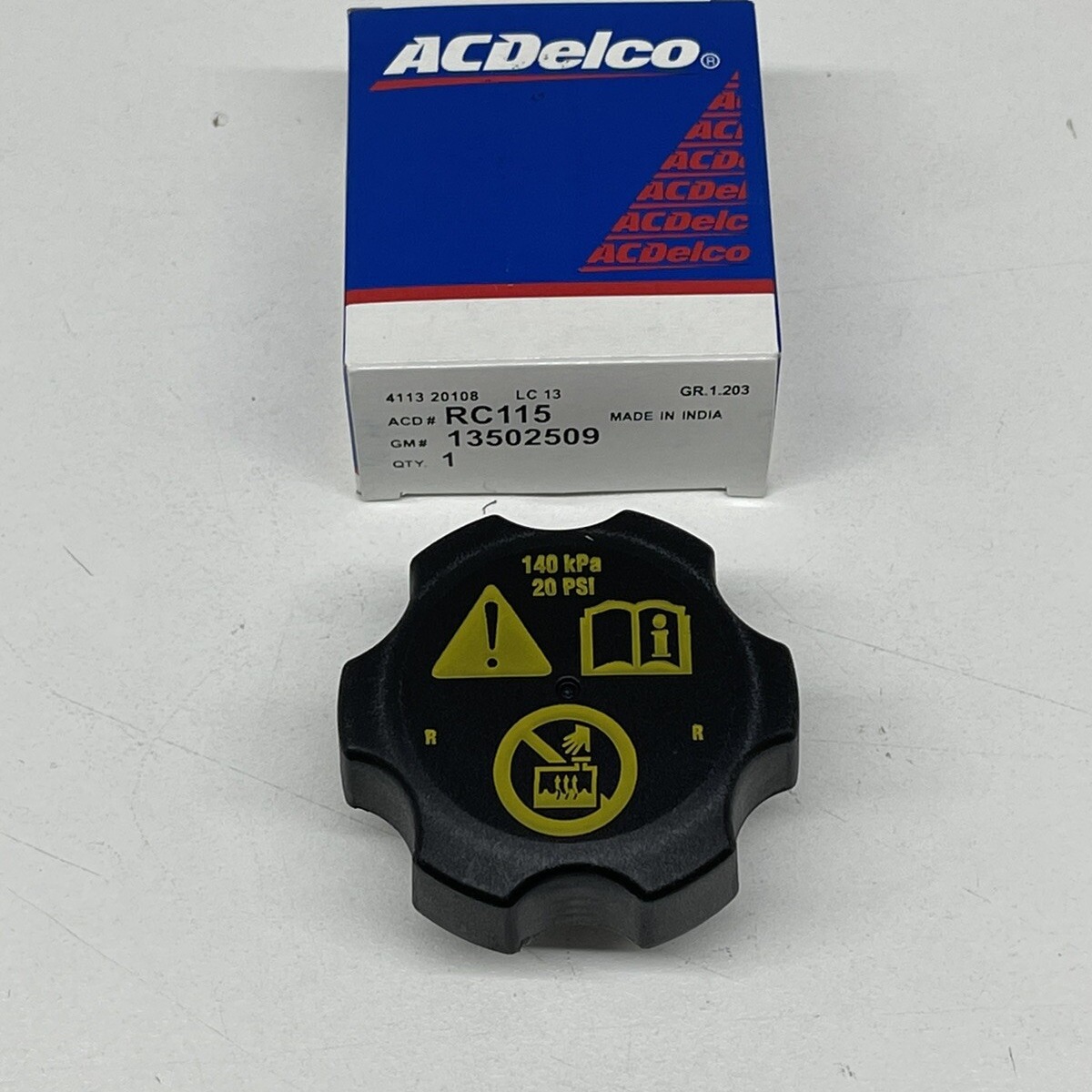 Genuine ACDelco radiator coolant cap 13502509 in ACDelco box, Holden V8